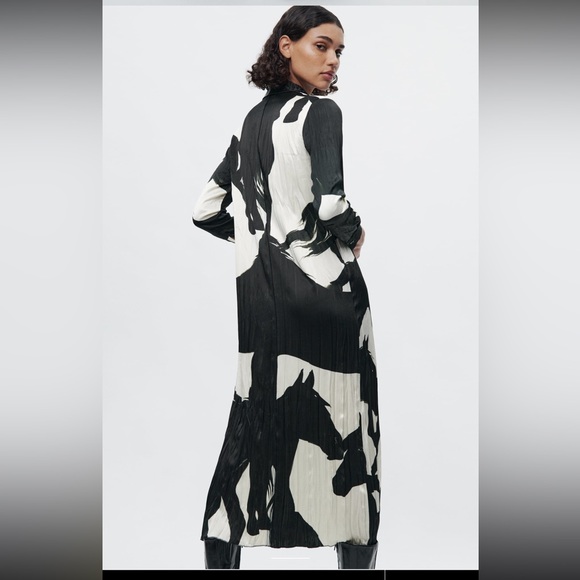 ZARA PRINTED SHIRT DRESS ZW COLLECTION - Picture 4 of 13